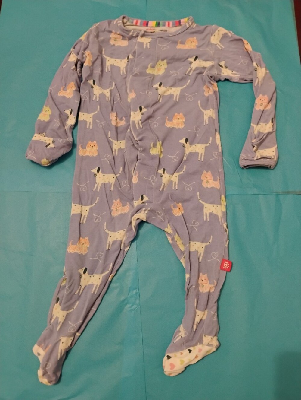Magnetic Me Lavender Dog and Cat Print Footed Pajamas
